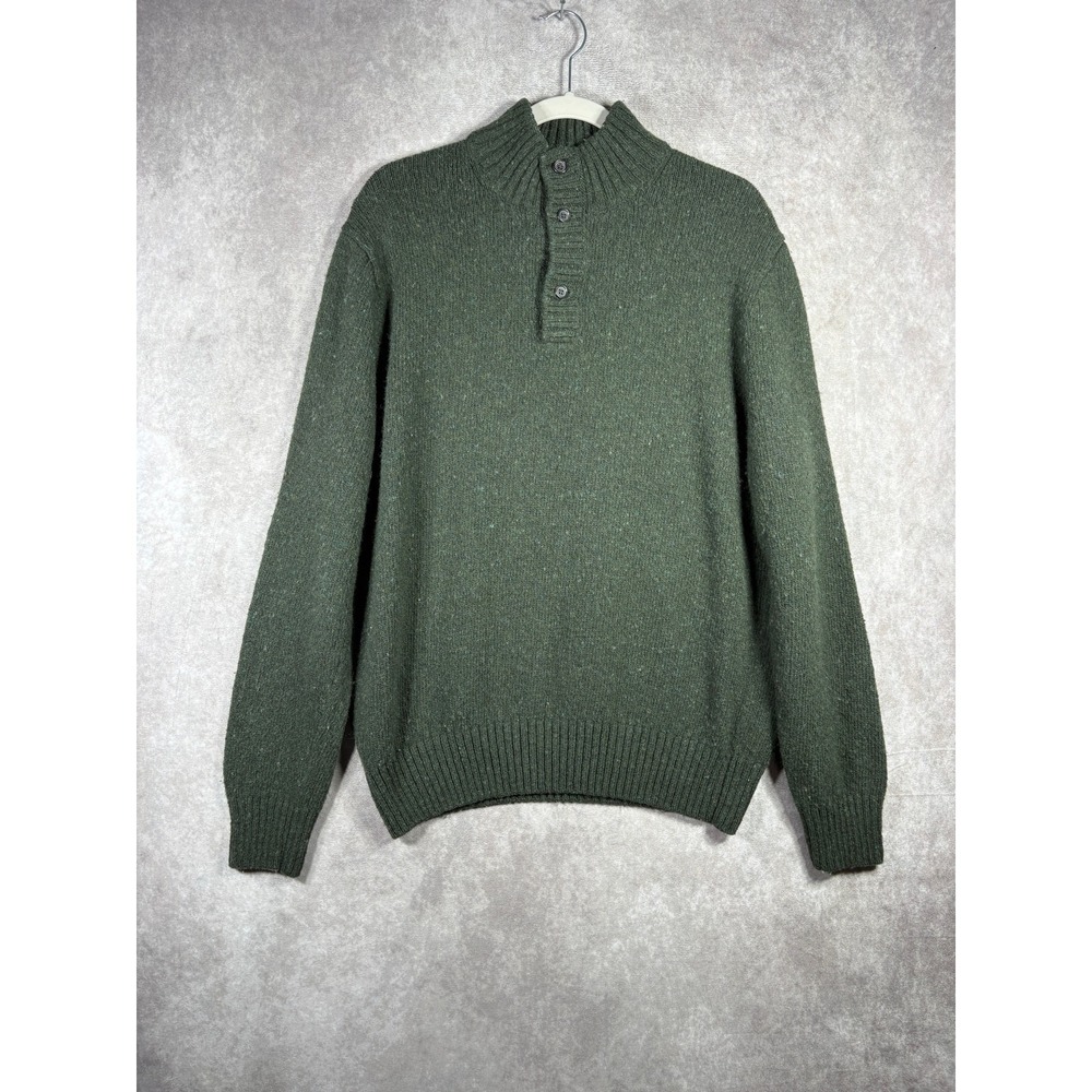 Polo Ralph Lauren Wool Blend Mockneck Sweater Mens XL Green Knit Pullover Preppy